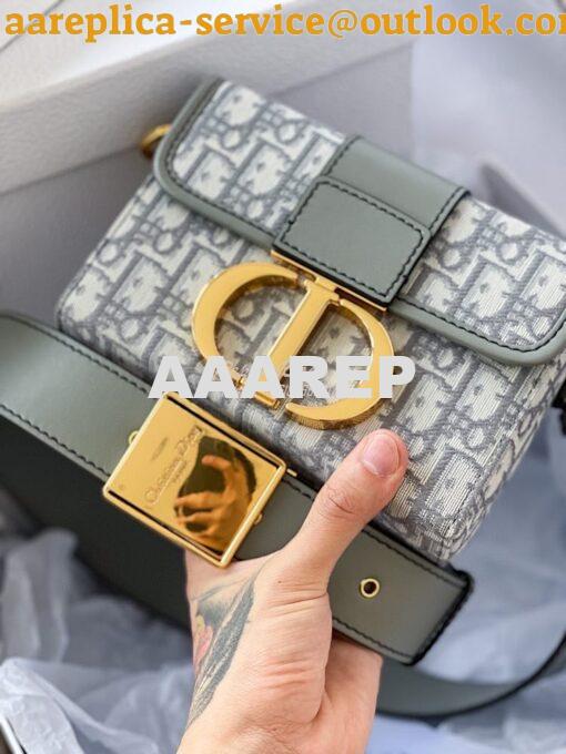 Replica Dior 30 Montaigne Jacquard Canvas Box Bag M9204 Gray 3