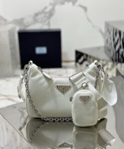 Replica Prada Re-edition 2005 Lambskin Bag 1BH204 White