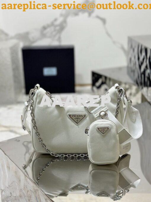 Replica Prada Re-edition 2005 Lambskin Bag 1BH204 White