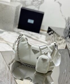 Replica Prada Re-edition 2005 Lambskin Bag 1BH204 White 2