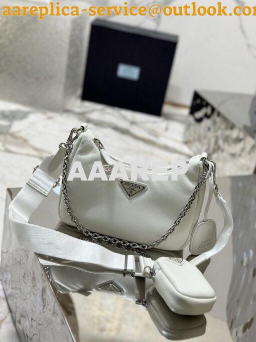 Replica Prada Re-edition 2005 Lambskin Bag 1BH204 White 3