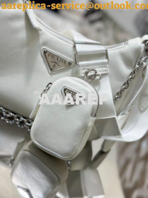 Replica Prada Re-edition 2005 Lambskin Bag 1BH204 White 6