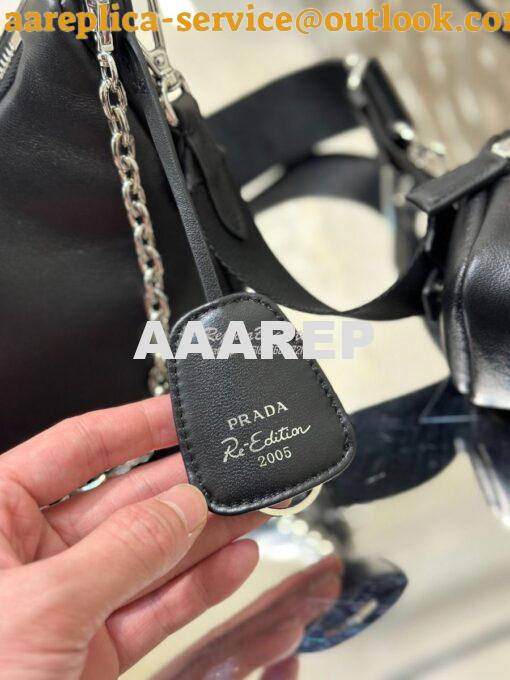 Replica Prada Re-edition 2005 Lambskin Bag 1BH204 Black 6