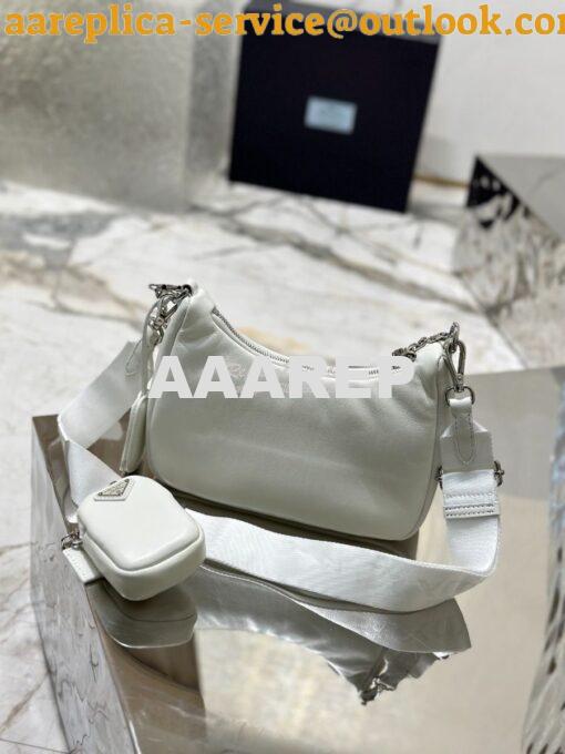 Replica Prada Re-edition 2005 Lambskin Bag 1BH204 White 11