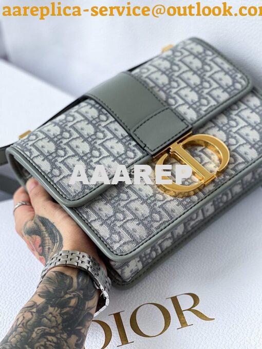 Replica Dior 30 Montaigne Oblique Jacquard Canvas Gray 6