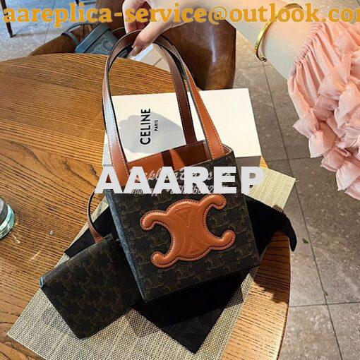 Replica Celine Cube Bag Cuir Triomphe In Triomphe Canvas And Calfskin