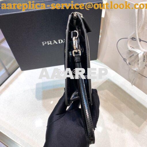 Replica Prada Brush Leather Pouch 2VF032 Black 5