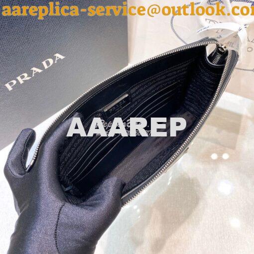 Replica Prada Brush Leather Pouch 2VF032 Black 8