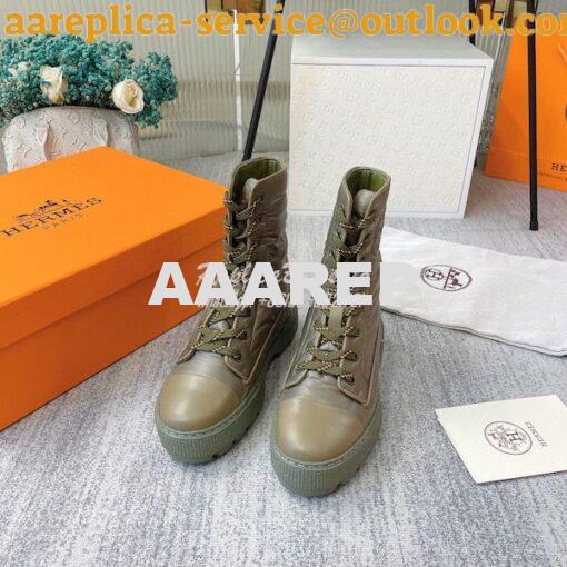 Replica Hermes Fresh Ankle Boots calfskin and light parachute fabric H 21