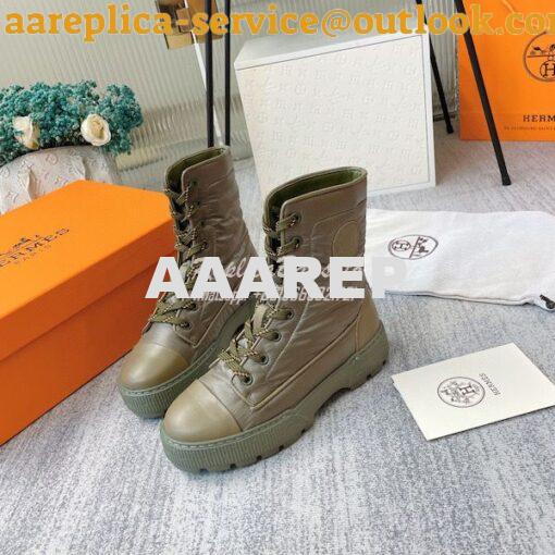 Replica Hermes Fresh Ankle Boots calfskin and light parachute fabric H 22