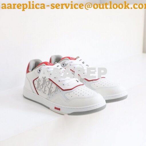 Replica Dior B27 Low-Top Sneaker Red, and White Smooth Calfskin with W