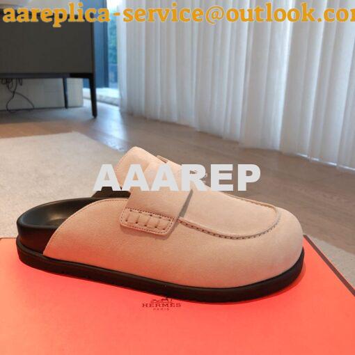 Replica Hermes Men Female Hermes GO Mule in Suede Calfskin H231745Z ii 3