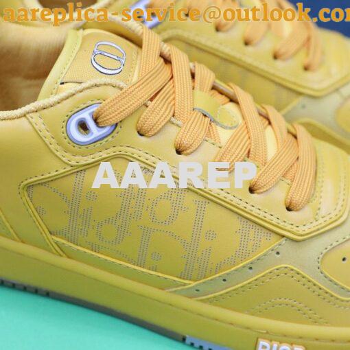 Replica Dior World Tour B27 Low-Top Sneaker Yellow Oblique Galaxy Leat 5