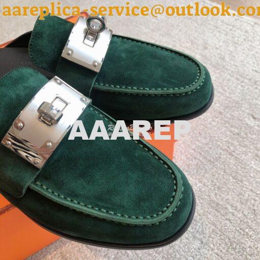 Replica Hermes Iota Mule in Suede Goatskin H241159Z 6