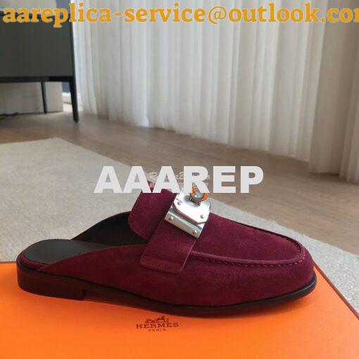 Replica Hermes Iota Mule in Suede Goatskin H241159Z 9