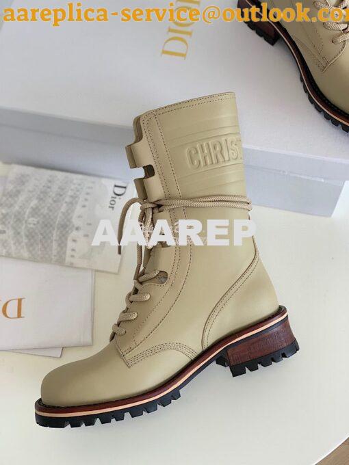 Replica Dior Quest Boots in Calfskin Leather KDI668 Taupe 3