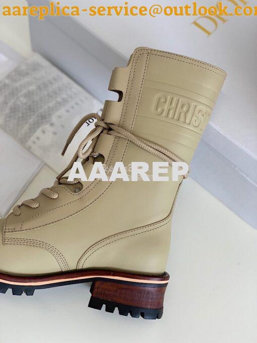 Replica Dior Quest Boots in Calfskin Leather KDI668 Taupe 7