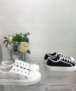 Replica Dior Walk'n'Dior Embroidery Sneaker Black Macramé Embroidered