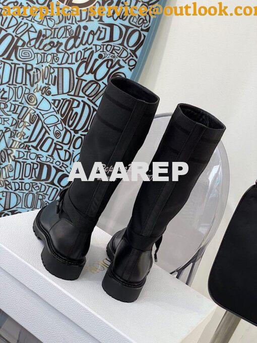 Replica Dior D-Major Ankle Long Boot Black Technical Fabric and Black 7