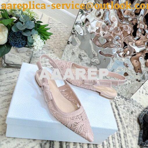 Replica Dior J'adior Slingback Pump Rose Des Vents Macramé Embroidered 4