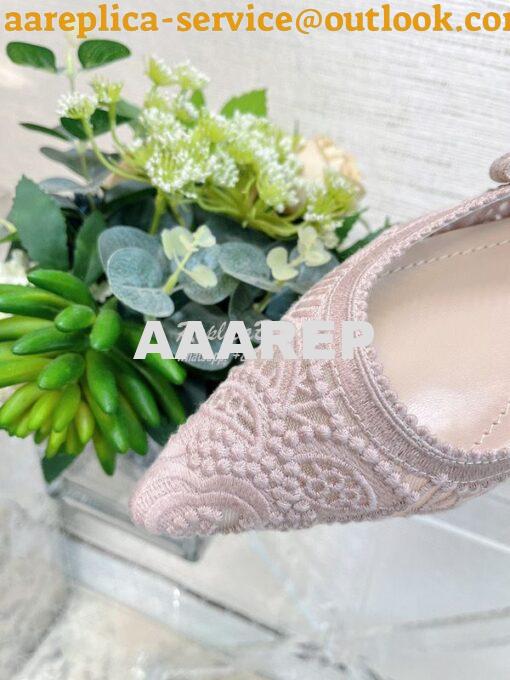 Replica Dior J'adior Slingback Pump Rose Des Vents Macramé Embroidered 7