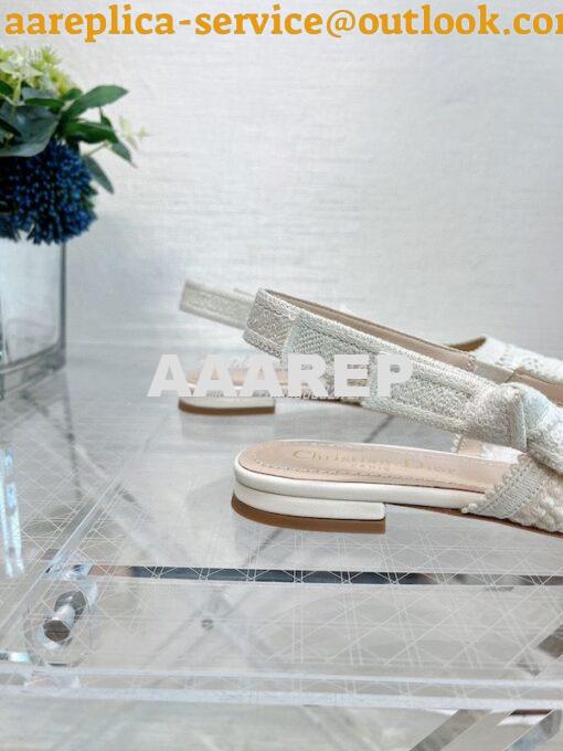 Replica Dior J'adior Slingback Pump White Macramé Embroidered Cotton K 8