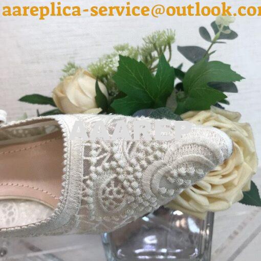 Replica Dior J'adior Slingback Pump White Macramé Embroidered Cotton K 19