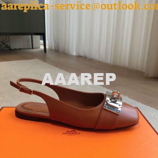 Replica Hermes Innocente Slingback in goatskin H241157Z 11