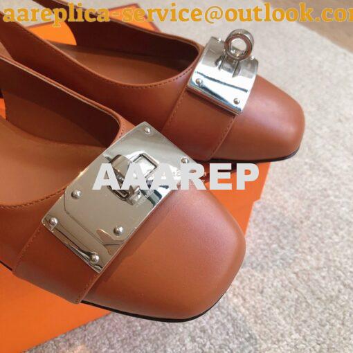 Replica Hermes Innocente Slingback in goatskin H241157Z 12