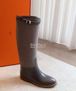 Replica Hermes Jumping Boot in calfskin with "H en Biais" motif H21212 2