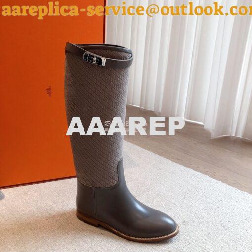 Replica Hermes Jumping Boot in calfskin with "H en Biais" motif H21212 2