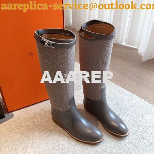 Replica Hermes Jumping Boot in calfskin with "H en Biais" motif H21212 3