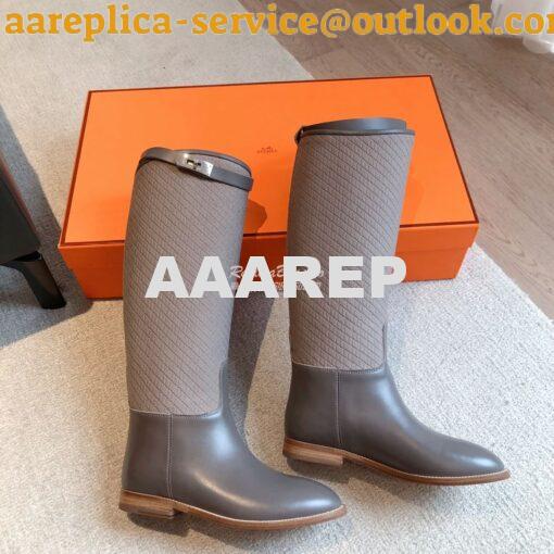 Replica Hermes Jumping Boot in calfskin with "H en Biais" motif H21212 4