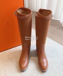 Replica Hermes Jumping Boot in calfskin with "H en Biais" motif H21212