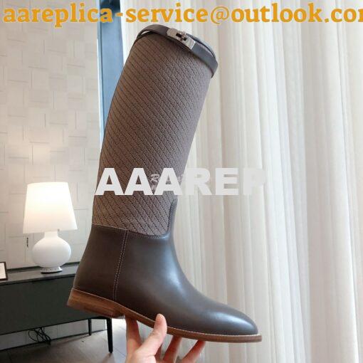 Replica Hermes Jumping Boot in calfskin with "H en Biais" motif H21212 5