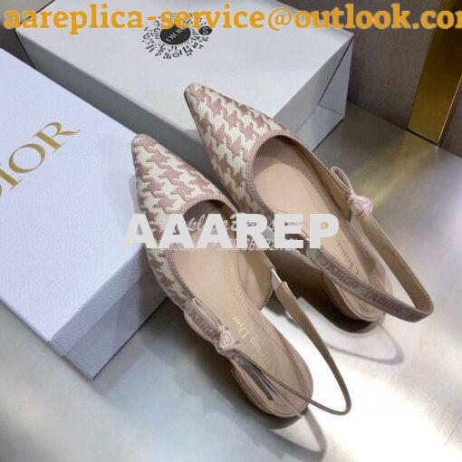 Replica Dior J'adior Slingback Rose Des Vents Cotton Embroidery with M 8