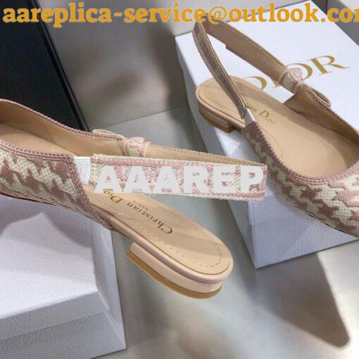 Replica Dior J'adior Slingback Rose Des Vents Cotton Embroidery with M 9