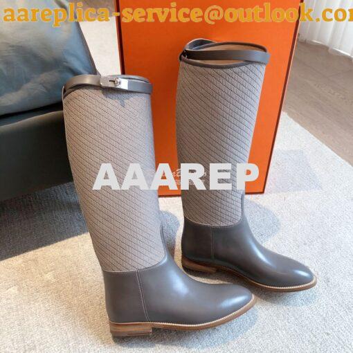 Replica Hermes Jumping Boot in calfskin with "H en Biais" motif H21212 6