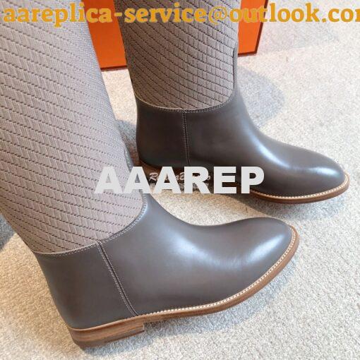 Replica Hermes Jumping Boot in calfskin with "H en Biais" motif H21212 9