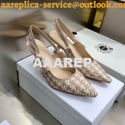 Replica Dior J'adior Slingback Rose Des Vents Cotton Embroidery with M 13