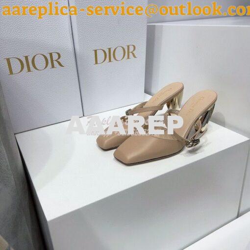 Replica Dior Rhodes Heeled Mule in Black Calfskin KCP924 3