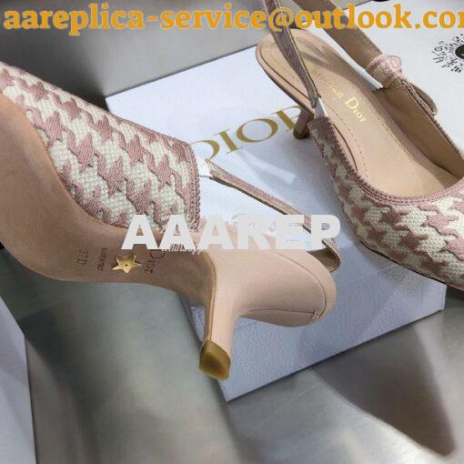 Replica Dior J'adior Slingback Rose Des Vents Cotton Embroidery with M 17