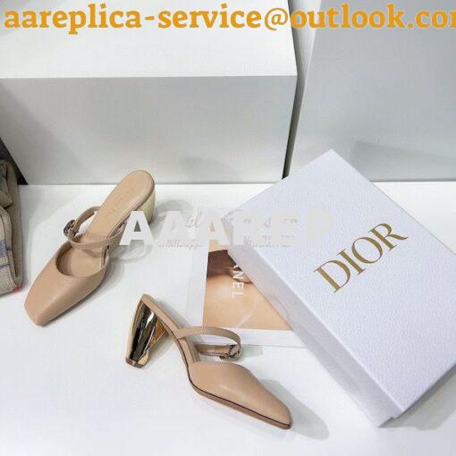 Replica Dior Rhodes Heeled Mule in Black Calfskin KCP924 7