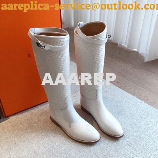 Replica Hermes Jumping Boot in calfskin with "H en Biais" motif H21212 4