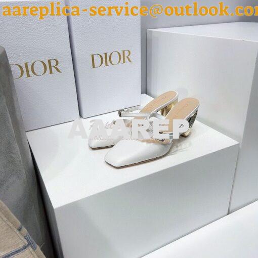 Replica Dior Rhodes Heeled Mule in Black Calfskin KCP924 9