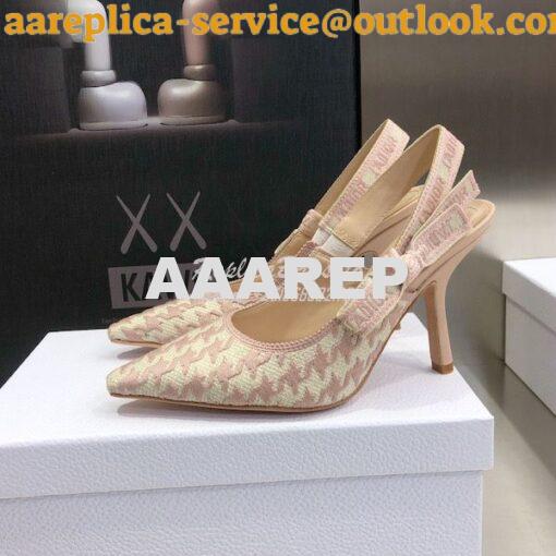 Replica Dior J'adior Slingback Rose Des Vents Cotton Embroidery with M 20