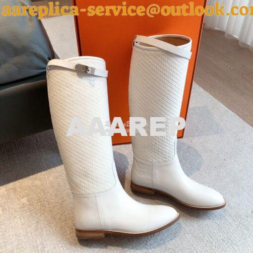 Replica Hermes Jumping Boot in calfskin with "H en Biais" motif H21212 5