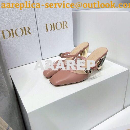 Replica Dior Rhodes Heeled Mule in Black Calfskin KCP924 14