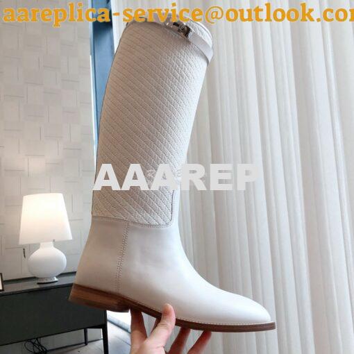 Replica Hermes Jumping Boot in calfskin with "H en Biais" motif H21212 6