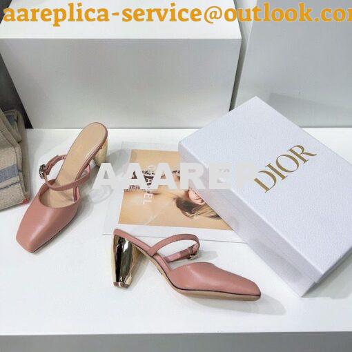 Replica Dior Rhodes Heeled Mule in Black Calfskin KCP924 17